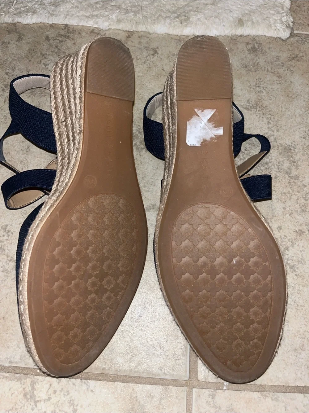 Kelly & Katie Navy Crisscross Wedge Slingbacks